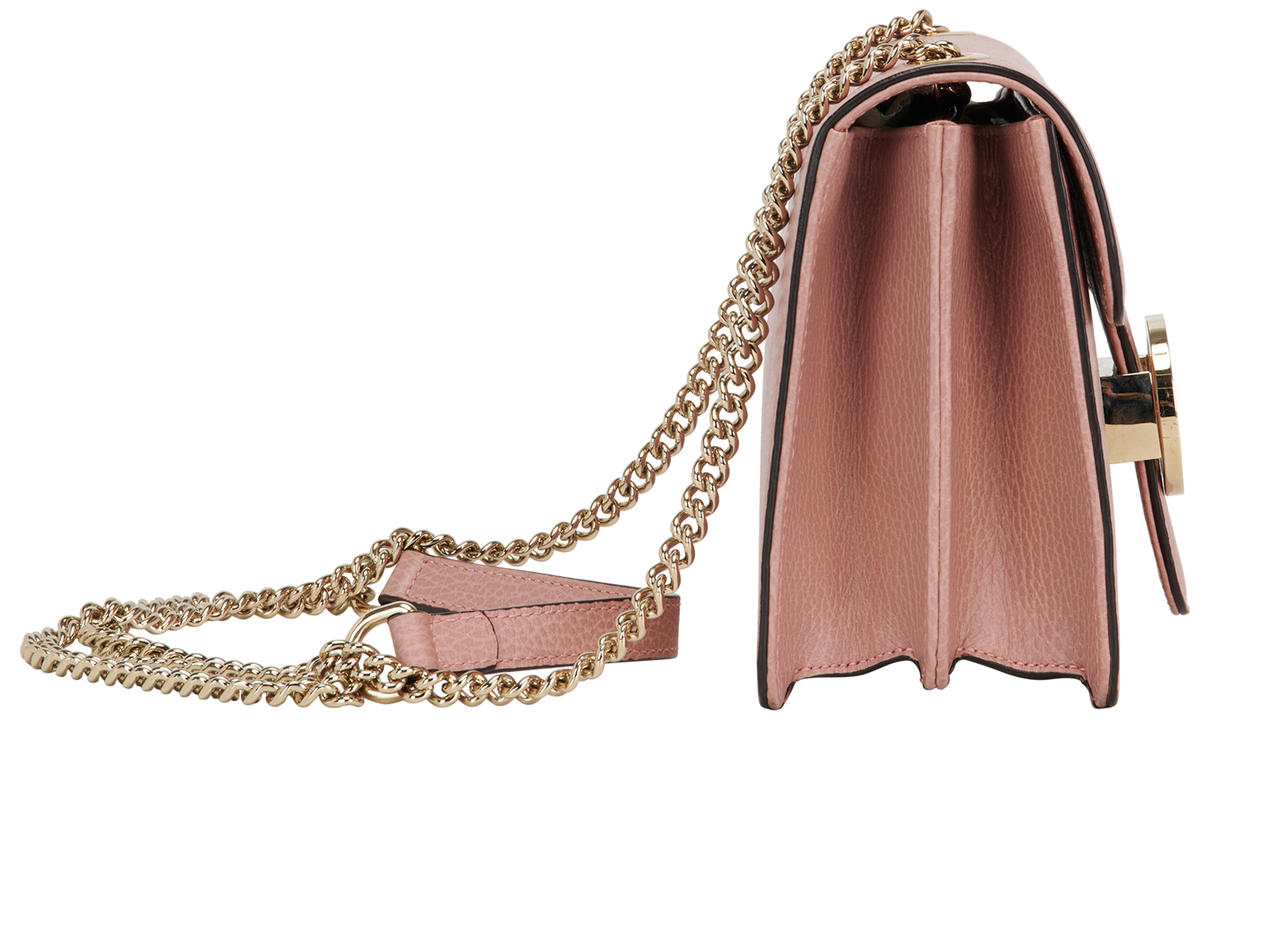 Interlocking GG Shoulder, &pound;550, Handbags, Pink, Leather, Side view